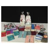 SATIN DRAW STRING POUCHES, TOE SOCKS, BANDANA AND