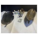 FROG POTTERY DISH, CHERUB DISH, SILVERPLATE