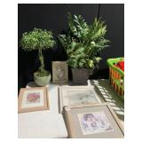 ARTIFICIAL PLANTS, HOLIDAY BOWS, PICTURES FRAMED,
