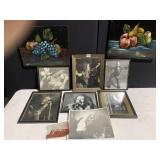 TWO HAND PAINTED OIL ON VELVET STILL LIFE