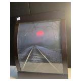CURED PRINT OF TRAIN AT SUNDOWN PLEXIGLASS UNIQUE