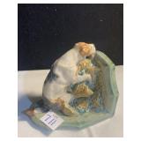 GLAZED SIGNED DOG BOOKEND