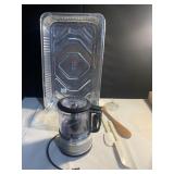 ALUMINUM 4 PANS, FOOD PROCESSOR