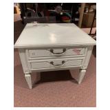 HAND PAINTED 2 DRAWER SIDE TABLE