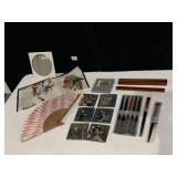 KABUKI MEN COASTERS, CHOP STICKS, JAPANESE FAN,