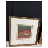 STRAWBERRIES IN A BOWL 4/75 SIGNED LR 17" X 17"