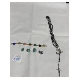 POLISHED STONE PENDANTS, SCARAB BRACELET 12KGF