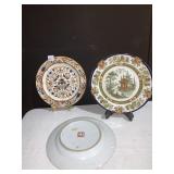 THREE ORIENTAL PLATE ONE DOULTON BURSLEM ONE