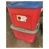 2 HOLIDAY STORAGE TOTES