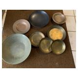 1 COPPER & REST HEAVY BRASS BOWLS