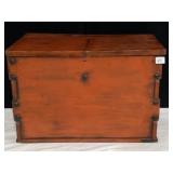 ORIENTAL ENAMELED TEA CHEST, 25X15X16.5