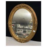 OVAL GOLD TONE FRAMED MIRROR, 30X23