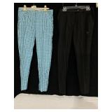 2 PAIRS OF LADIES SZ 36 PUMA GOLF PANTS, BLACK