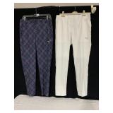 2 PAIRS OF LADIES SZ 36 PUMA GOLF PANTS, WHITE
