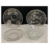 SILVER OVERLAY 25TH ANNIVERSARY BOWLS, ETC.