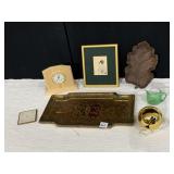 VINTAGE MILKMAID COMPACT, WOOD TRAYS, FRAMED