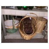WICKER BASKETS AND FRINGE LAMP SHADES