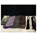 GROUP OF FOUR OVERSIZED LADIES SCARVES AND FIVE