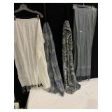 3 FRINGED SCARFS AND 1 ANNE TAYLOR INFINITY SCARF