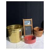 PLANTER, CHALK BOARD, TIN ETC.