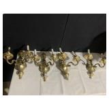 BRASS DOUBLE WALL LIGHTS 4 MATCHED