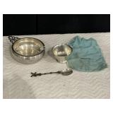 TIFFANY & CO OPEN SALT DISH, WINDMILL SPOON,