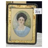 MOTHER AND CHILD LITHOGRAPH AND FRAMED PORTRAIT