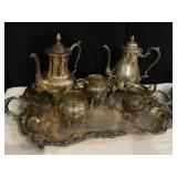 SHERIDAN SILVER PLATED TEA SET/COFFEE POT ON