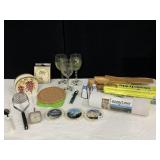 3 GRAPE THEMED WINE GLASSES AND GRAPE NAPKIN