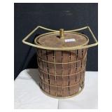 MID-CENTURY ICE BUCKET WOVEN SEE ONE SM. DAMAGE