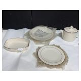 FRANCISCAN DINNER PLATES 3, SERVING DISH TEAPOT