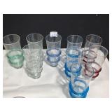 UNIQUE TWISTED BASE WATER GLASSES 9 EACH