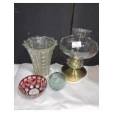 NEW OIL LAMP, VASE ETC.