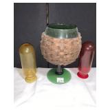 BLOWN GLASS BRANDY LIKE GLASS WITH BASKET COVER,