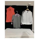 LADIES ADIDAS VEST, 3/4 SLEEVE CLIMAWARM SHIRT,