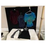 WHBM PLUM POETS BLOUSE SZ M, 2 WHBM TANKS S & XS,