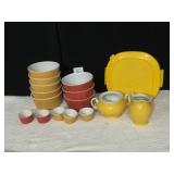 GOLD AND ORANGE DISHWARE, BOWLS FROM IKEA,