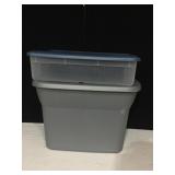 2 STERLITE STORAGE BINS, 18 GAL AND 27 QT