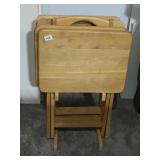 SET OF 4 TV TRAY TABLES WITH STAND