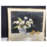 MARTHA HAUPE 1982 PEAR AND LILY PRINT AND MIRROR