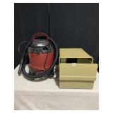 PLASTIC FILE DRAWER AND 5 GAL WET/DRY VAC