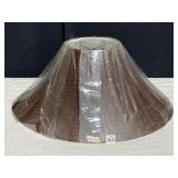 BROWN FAUX LEATHER LOOK LAMP SHADE, OVAL SHAPED,
