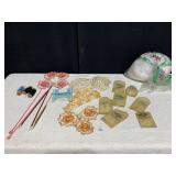 LACE INITIAL MEDALLIONS/APPLIQUES, DOILIES,