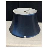 DARK BLUE SATIN LAMP SHADE, 13X12X19
