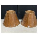 PAIR OF MATCHING LEATHER LOOK LAMP SHADES, NEW IN