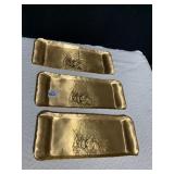 THREE NATALE BRONZE 3 BUNNY TRAYS
