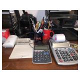 PAPER SORTER, ENVELOPES, PENS, CALCULATOR