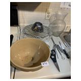 LARGE BOWL AND ASSORTED CABINET SUPPLIES