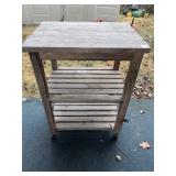 ROLLING WOOD 3 TIER STAND 18" X 24" X 31" H
