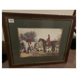 HUNT SCENE ON HORSE BACK